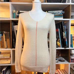 V-Neck Cream Sweater